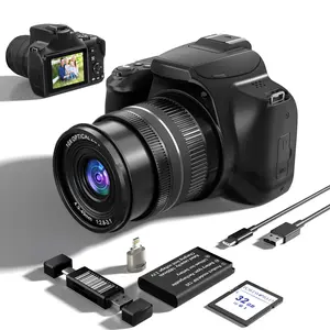 2025 camera with power shot Digital Camera，4k 64 Megapixel budget  Camera,3" HD Screen 4 X Digital Zoom Camera,10X Optical Vlogging DSLR with Flash  WiFi and HDMI Output with SD Card,leiinot4you camera, xt30ii,black magic camera,vlog camera(Black)