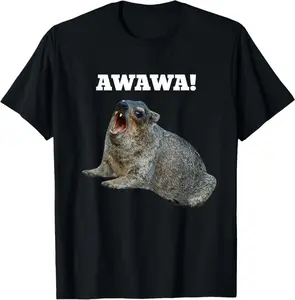 Hyrax Awawa Meme T-Shirt | Unisex Cotton T-Shirt | Unique Gift Tee