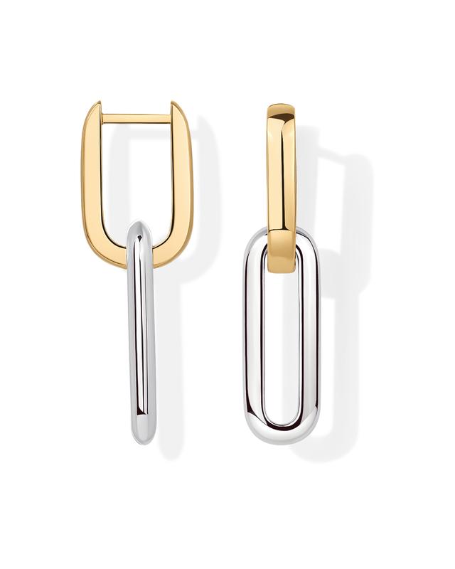 PAVOI 14K Gold Plated Convertible Link Earrings for Women | Paperclip Link Chain Earrings | Drop Dangle Earrings