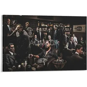 This Gangsters Al Pacino Last Supper Poster Famous Gangsters Canvas Poster  Canvas Posters And Prints Wall Art Pictures for Living Room Bedroom Decor 08x12inch(20x30cm) Frame-style Ornaments Decoration