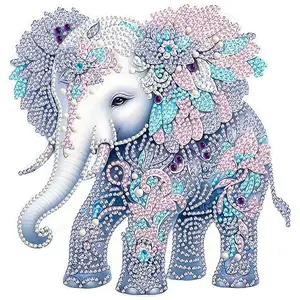 Elephant Pattern Series Special Shape Crystal Diamond Embroidery, 5D DIY Irregular Shape Diamond Embroidery Kit, Unique Craft Supplies, DIY Kits