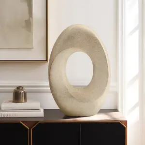 Sagebrook Home Ceramic Accent Piece - Elegant Decorative Object for Home Artistic Circle