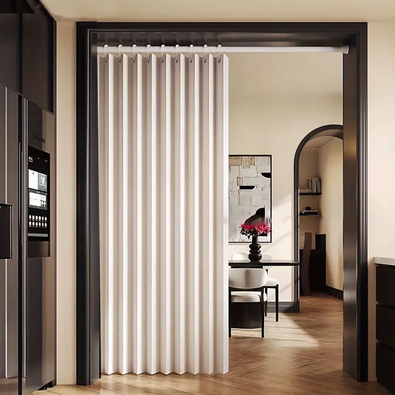 Modern Foldable Partition Curtain, No Drilling Installation, Easy Install Curtain, Home Decorative Curtain, Bedroom Living Room Multi-Functional Home Decor, Sunshade Privacy Windproof, Foldable Window Cover