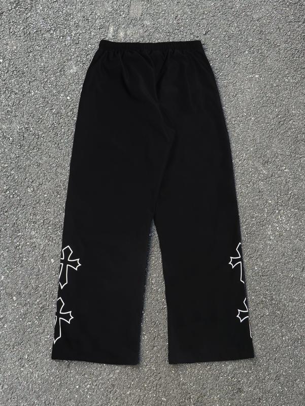 Clean Gent men's casual sweatpants with white side stripes and embroidery design, casual sportswear, sports trousers, sports suits, sports casual style sportswear, strappy straight sportswear