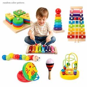 Kids Musical Instruments, Wooden Percussion Instruments Xylophone Toys Rattle Musical Toy for Kids Children, Preschool Education Early Learning Musical Toy for Boys and Girls