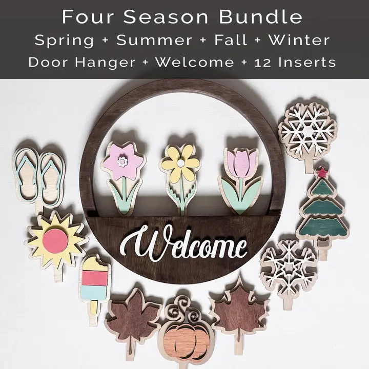 All Season Wall decor,  Interchangeable wreath, door hanger