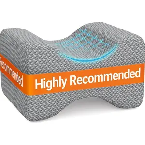 Memory Foam Knee Pillow, Knee Pillow for Side Sleepers, Leg Pillows for Sleeping Blood Circulation, Elevation Pillow for Spine Aligning, Sciatica, Back, Hip, Knee, Ankle Pain, Grey