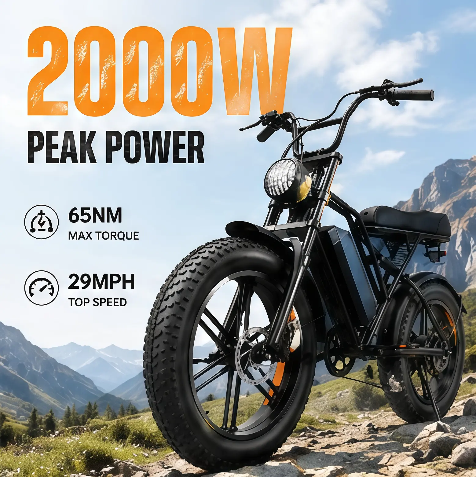 Adults' 20In Dual Suspension Ebike - 2000W Peak Power, 29mph Top Speed, 30-50 Mi Range, 20"×4.0" Fat Tires, 48V 15Ah Easy-Remove Battery, LED Headlights, Heavy-Duty Sturdy Frame, 400 lbs Capacity, for Daily Commutes, Ebikes For Adults
