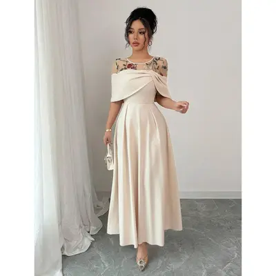 Vestido Largo Color Cafe TikTok Shop - Main Image