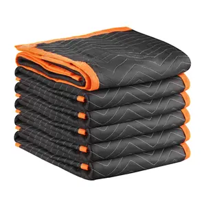 VEVOR Moving Blankets 6 Pcs,  80 x 72 in (35 lbs/dz) Large Packing Blankets with Cotton Filling, Heavy Duty Nonwoven Fabric Padded Moving Blanket for Shipping, Wrapping, Protecting Furniture
