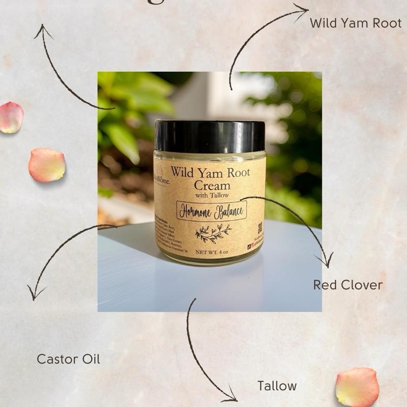 Wild Yam Cream for Hormone Balance, 4 OZ Organic Wild Yam Cream for Women PMS & Menopause Relief, Unscented Hypoallergenic Wild Yam Cream Balm for All Skin