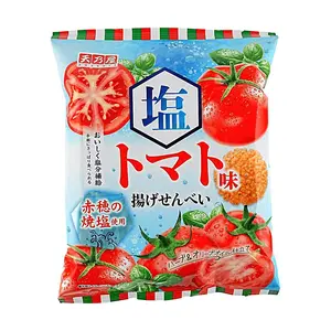 AMANOYA Japanese Rice Crackers - Salty Tomato Flavor, Crispy Senbei Snacks (52g)
