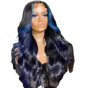 Blue Ombre Human Hair Lace Front Wig