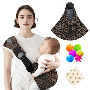 Baby Sling Carrier Adjustable Baby Sling 2025 Upgraded Toddler Sling Comfortable Baby Wrap Carriers Ergonomic-Designed, Travel Friendly Carrying 10-45 LbsLeopard