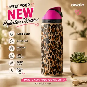 NEW Owala "Wild At Heart" 32oz Free Sip Limited Edition UO Cheetah Leopard Print