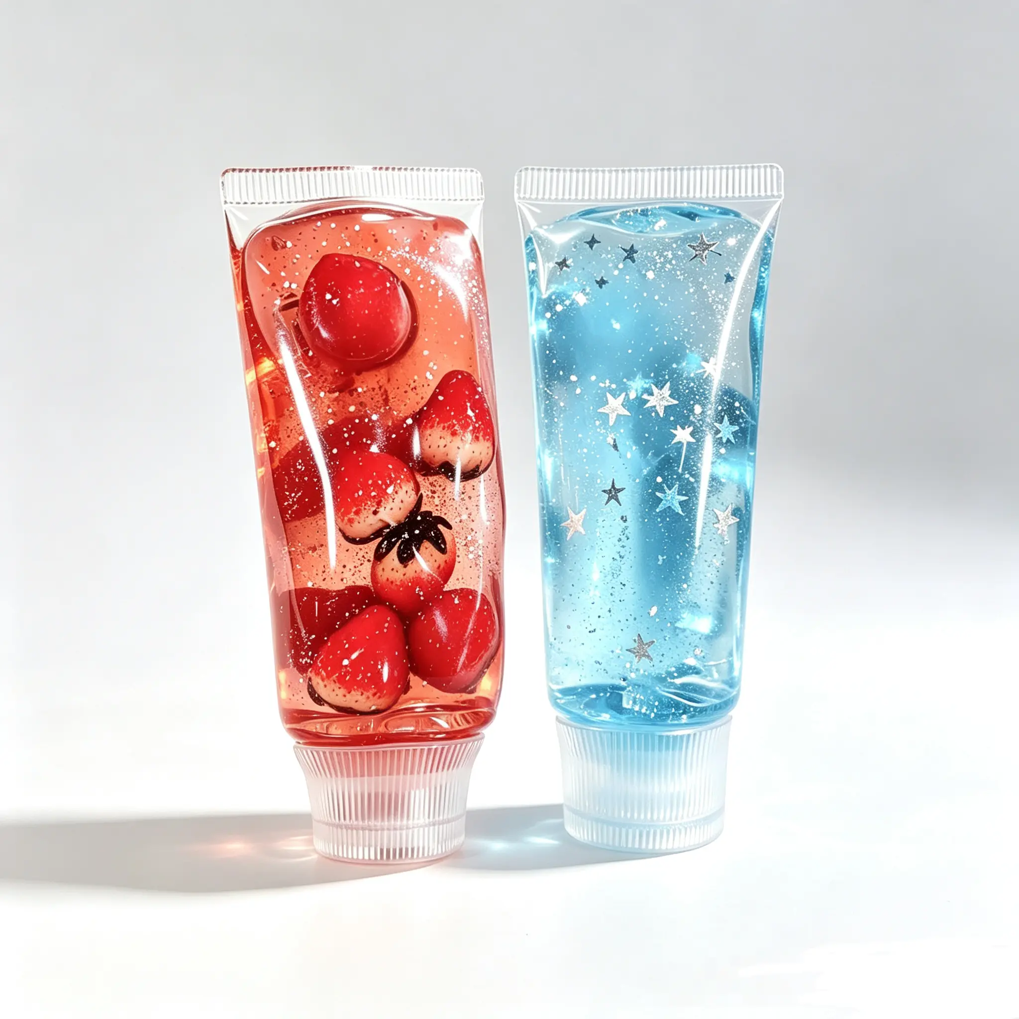 Red & Blue 2‑Pack, Stain‑Free ASMR Sensory Clear Gel Slime in Toothpaste Tube, Anxiety‑Relief Squishy Toy for Kids & Adults, Soft Squeeze Stress Slime, Ideal for Party Gifts, Christmas Gifts & Desk Decorations