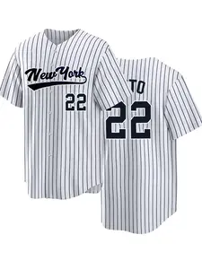 Men's Letter & Number Print Baseball Jersey, Casual Breathable V-neck Short Sleeve Pullover Uniform for Training & Competition, Embroidered Design Baseball Top for Men