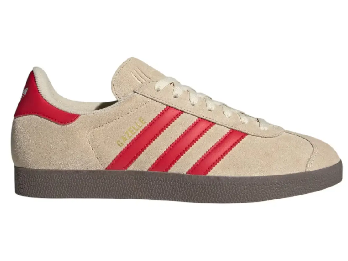 adidas Gazelle Sand Strata Better Scarlet Cloud White