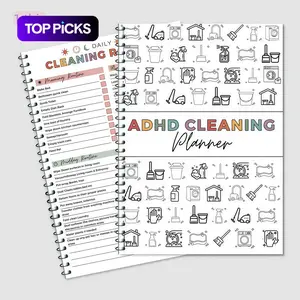 [summervibes]Household Daily Cleaning Schedule Planner, 1 Count Cleaning Checklist Schedule Notebook, Cleaning Planner Notebook, Office Stationery & Supplies