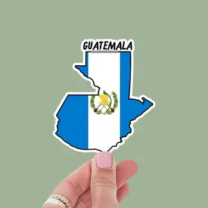 Guatemala Map with Flag Sticker, Sticker for book laptop phone kindle