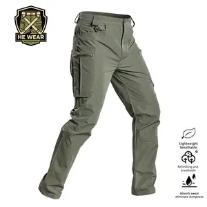 Mens Functional Plaid Hard-Shell Tactical Hiking Cargo Pants - Scratch-Resistant, Wear-Resistant, Stretchy, Multi-Pocket, Lightweight, Breathable Menswear for Outdoor Exploration, Work Duty; Great Gift for Boyfriends