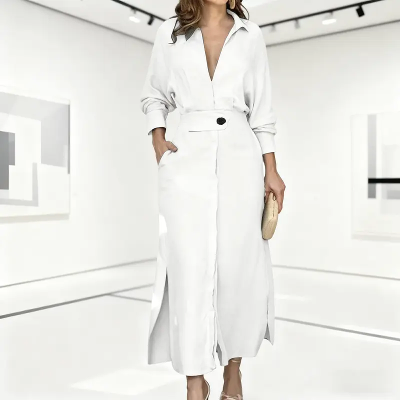 Assemetric shirt dress - TikTok Shop