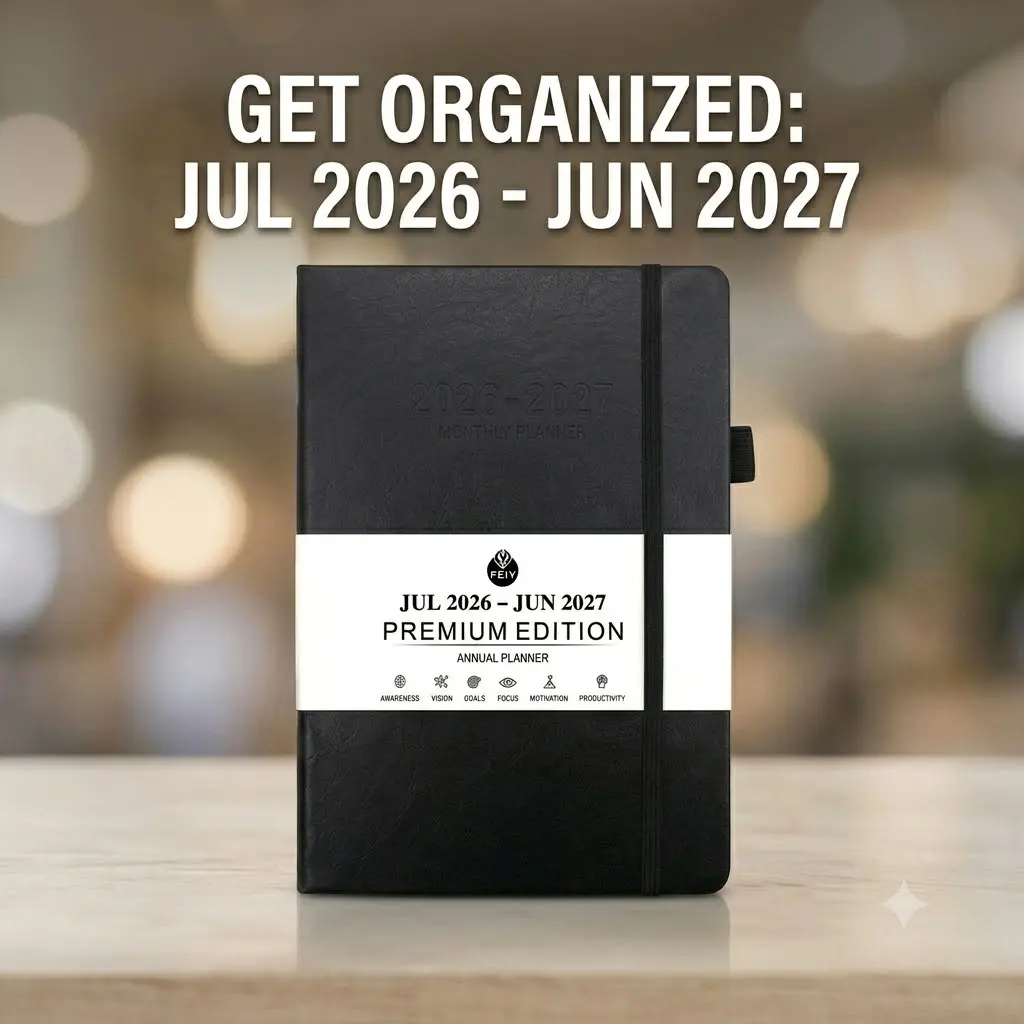Minimalist 2026-2027 Annual Planner • 12-Month Daily Agenda & Monthly Overview • Durable Hardcover Notebook for Everyday Focus, Organization & Productivity