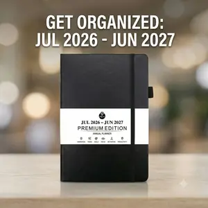 Minimalist 2026-2027 Annual Planner • 12-Month Daily Agenda & Monthly Overview • Durable Hardcover Notebook for Everyday Focus, Organization & Productivity