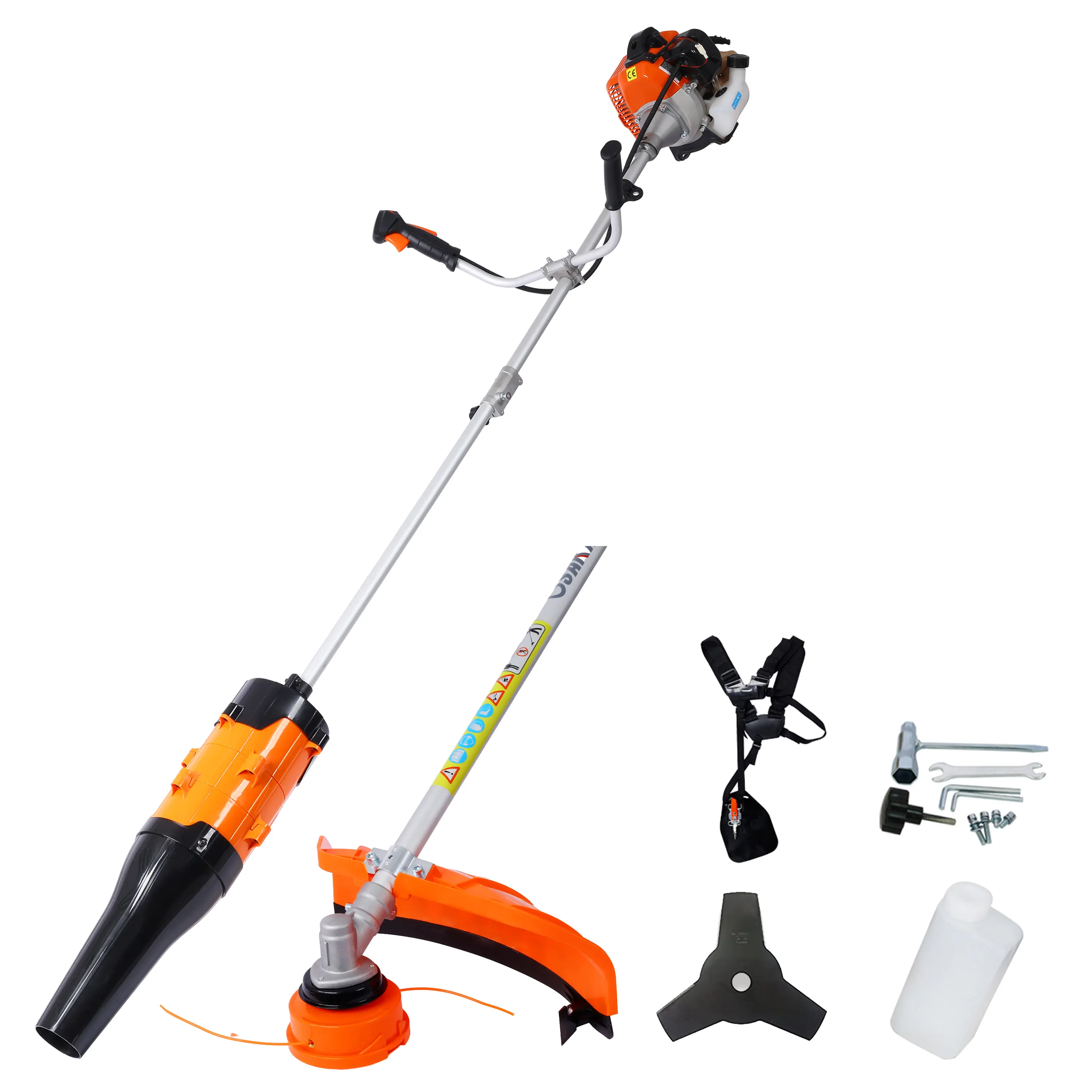 Hdmw 52cc Weed Eater/Wacker Gas Powered, 3 in 1 Blower, String Trimmer,with 10'' Brush Cutter,Rubber Handle & Shoulder Strap Included