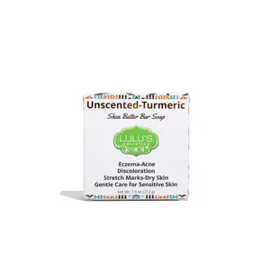Unscented Turmeric Shea Butter Bar Soap for Body Wash and Skin Care - Body Care