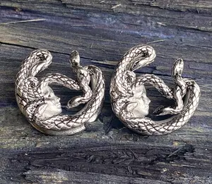 PAIR of Unique Medusa Ear Spreader Surgical Steel Tunnels/Plugs - Gauges 0g (8mm) through 5/8" (16mm)