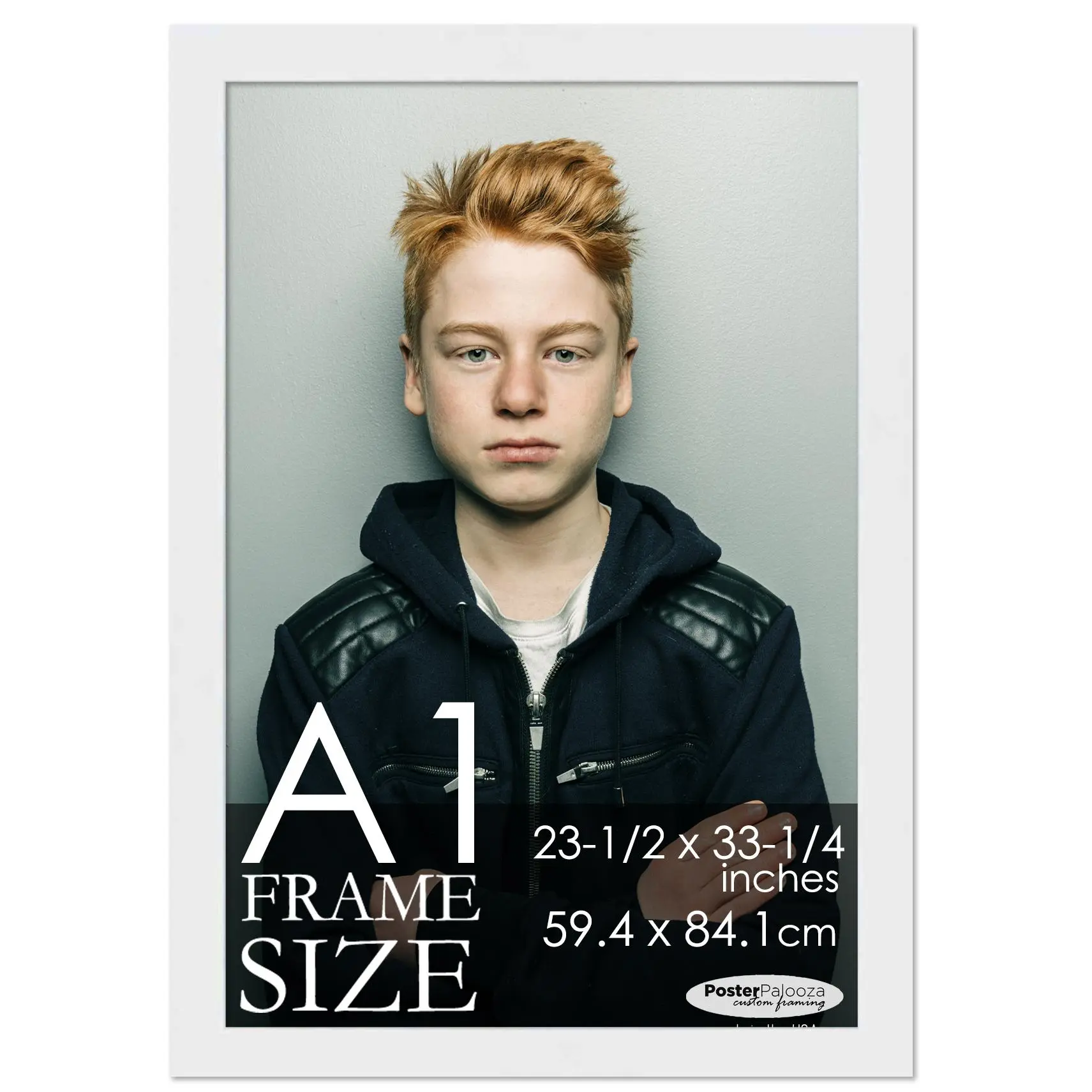 A1 Frame White Wood 23.5x33.25 Frame - Contemporary Wood A1 Picture Frame, UV Acrylic