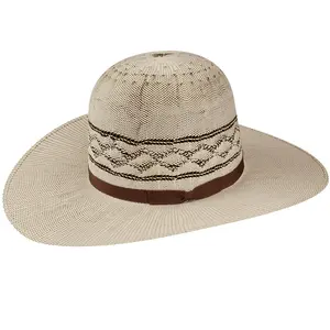 Verdi Bangora Straw 6" Open Crown Cowboy Hat w/ Leather Sweatband