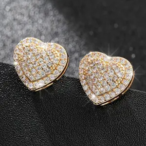 Cubic Zirconia Heart Decor Stud Earrings for Women - Suitable for Party, Banquet, Wedding & Daily Casual Wear | Women's Jewelry Accessories