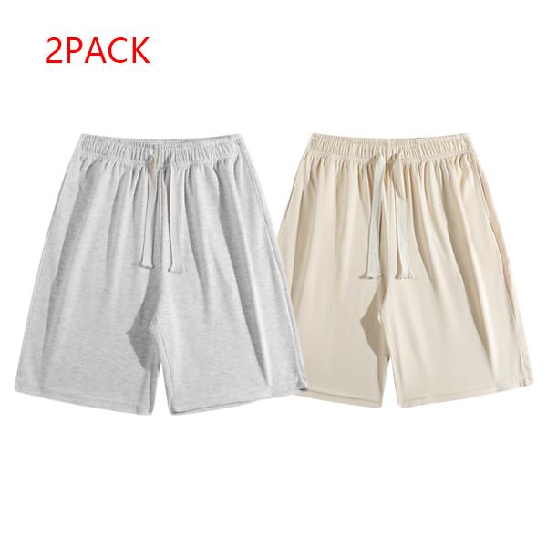 Men's 2PACK Casual Sweat Shorts, Soft Comfy Summer Lounge Shorts, Breathable Gym Daily Wear Streetwear