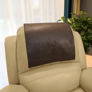 Non Slip Headrest Cover for Furniture Slipcovers,Faux Leather Headrest Protector for Recline Chair Vinyl  Protector for Sofa,Theater Seat Cover for  & Office 17x27 in,