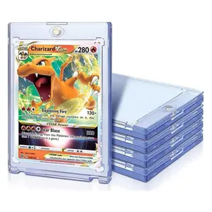 Magnetic Card Holder Case – 35PT Clear Trading Card Protectors with UV Protection (25 / 50 / 100 Pack Options) Fits Pokemon Cards Sports Cards Baseball TCG Protectors Hard Plastic Display Sports Trading Cards