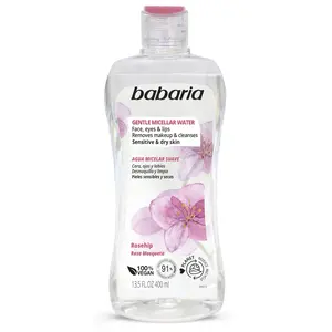 Babaria Micellar Cleansing Water with Hydrating Effect  13.5 fl oz  – Cleanse and Soften in One Step