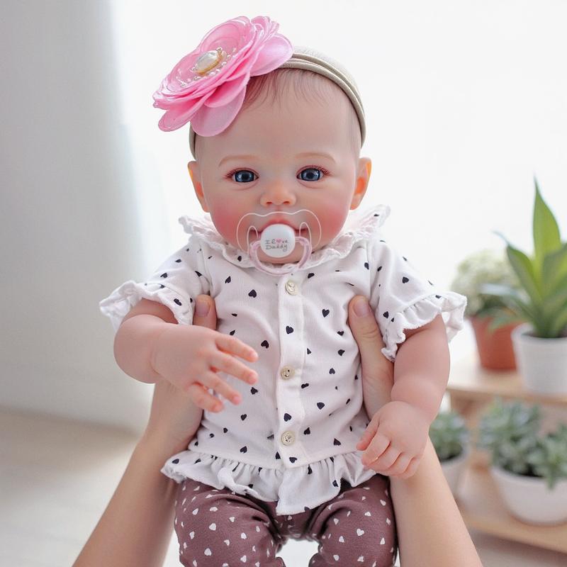 Lovely Reborn Baby Dolls Eyes Awake 19 inch 48cm Real Vinyl Baby Realistic Newborn Baby Dolls Soft Cloth Body Adorable Real Life Baby Doll Toy for Kids Age 3+
