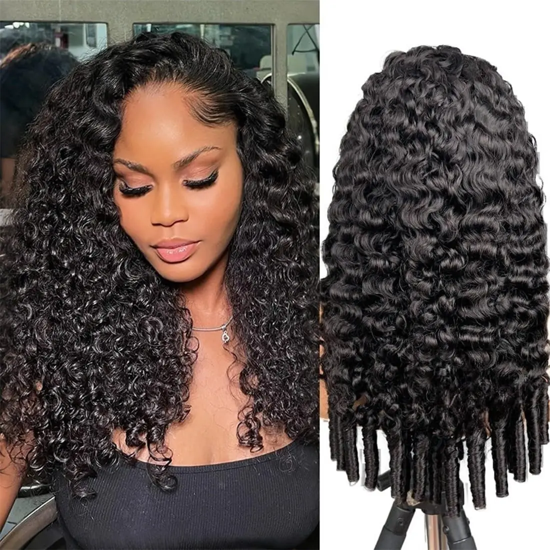 13x6 Burmese Curly Wigs Human Hair Black Lace Frontal Wigs 180 Density Brazilian Full Lace Front Human Wigs Preplucked With Baby Hair