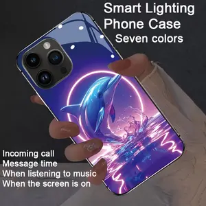 The Ocean Elf Colorful Smart Voice-activated Luminous Phone Case is suitable for iPhone 16-12, featuring intelligent voice-activated luminous technology, colorful anti-fall, luminous colorful design, and shockproof shell.