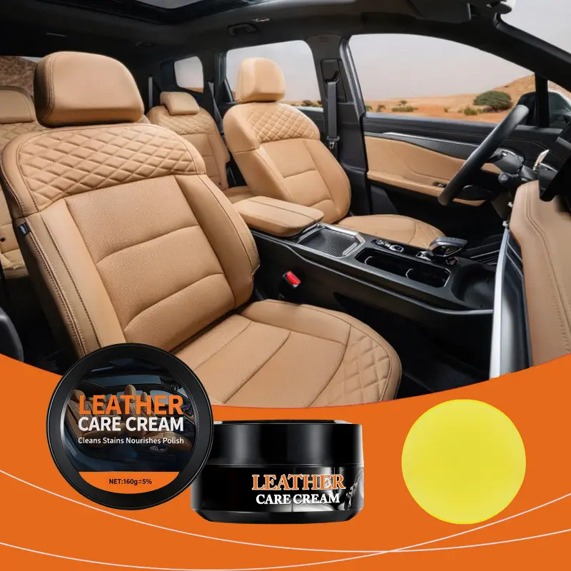 Leather Care Cleaning Cream Leather Maintenance Cream with Sponge Car Leather Repair Cream Car Interior and Furniture Leather Cleaning Cream