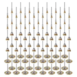 90Pcs/Set Brass Wire Wheels Pen Brushes,Wire Brushes Kit Accessories for Rotary Tool,Christmas Party Gifts,Hand Tools Kits,Tools & Hardware