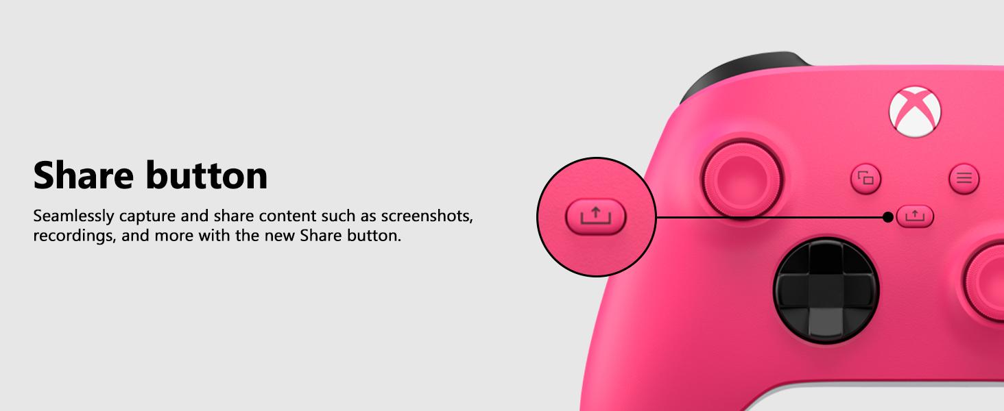 Xbox Wireless Controller - Deep Pink - Works with Xbox consoles • Windows PC • iOS & Android