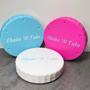 OTTB Rhinestone Storage Container with Locking Lid - 7  Removable Shaker Trays, Eco-Friendly PLA, Round Storage Solution for Crafts and Jewelry