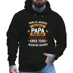 Funny Spanish Dad Hoodie – Perfect Father’s Day & Birthday Gift with 'Like God-In-Law I Sold You' Slogan, Casual Round Neck, Black/White Print