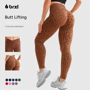 BRXL Butt Lifting Lycra No Front Seam Workout Leggings for Women Tummy Control High Waist Seamless Gym Running Leggings