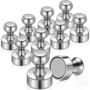 10Pack Fridge Magnet, Push Pin, Strong Rare Earth Magnets for Whiteboard Refrigerator, Small Neodymium for Kitchen Home