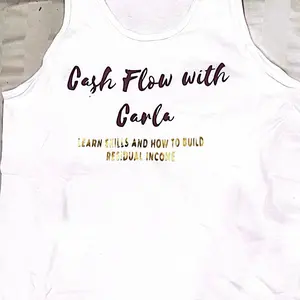 Cash Flow with Carla Sleeveless Tank – Motivational Graphic Tee for Women