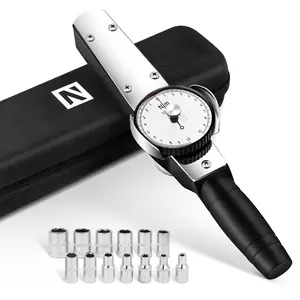 Dial Torque Wrench with Sockets Set (4-14mm), 1-10N.m Indicating Torquemeter, Precision Torque Meter, 1/4 inch pound Dial Torque Wrench Torque Force Tester